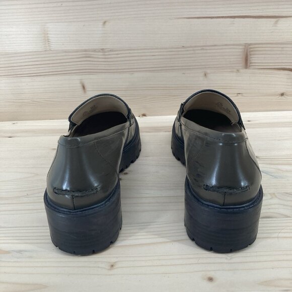 Sam Edelman Womens Penny Loafers Tully Shoes Sz 8.5 Alpine Green Gold Leather - Picture 9 of 16